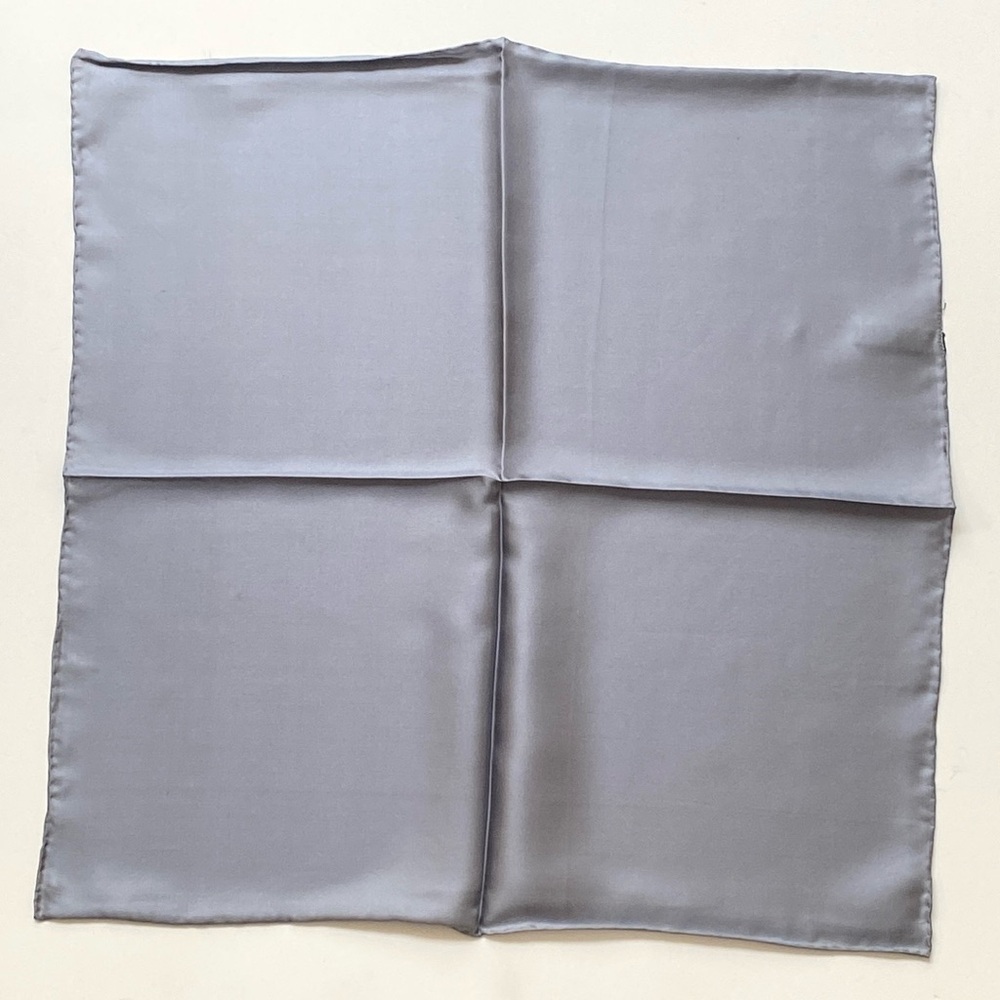 Lands End Silk Pocket Square Dusty Blue